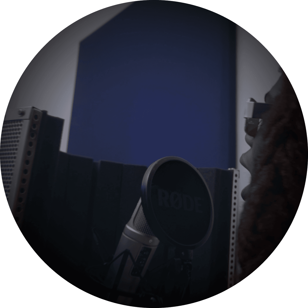 Artist recording in studio