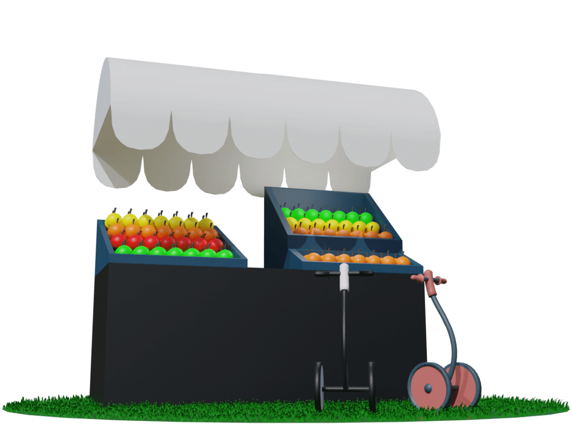 3d service kiosk on grass